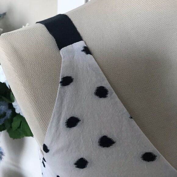 Loft Cotton Polkadot Mini V-Neck Shiftdress size 0 - Picture 4 of 6